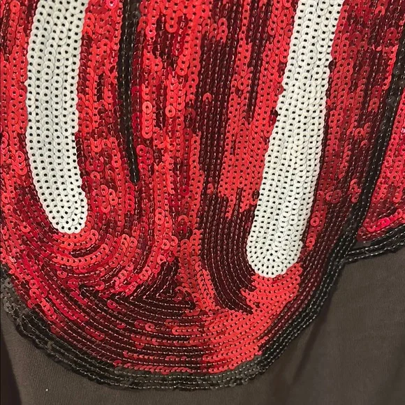 NWT MadeWorn Rolling Stones sequined lips 👄 and tongue 👅 tee small - Picture 8 of 16